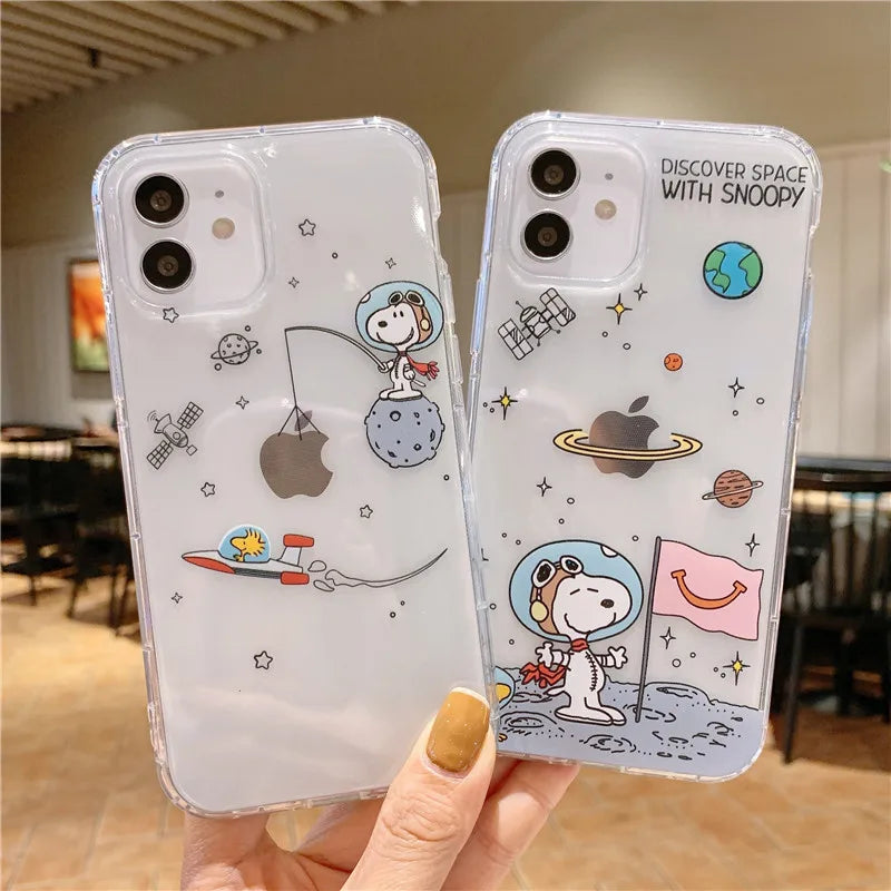 Snoopy Astronaut Transparent iPhone Case