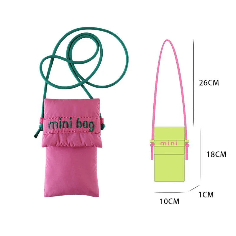 Cute Green & Rose Red Crossbody Bag