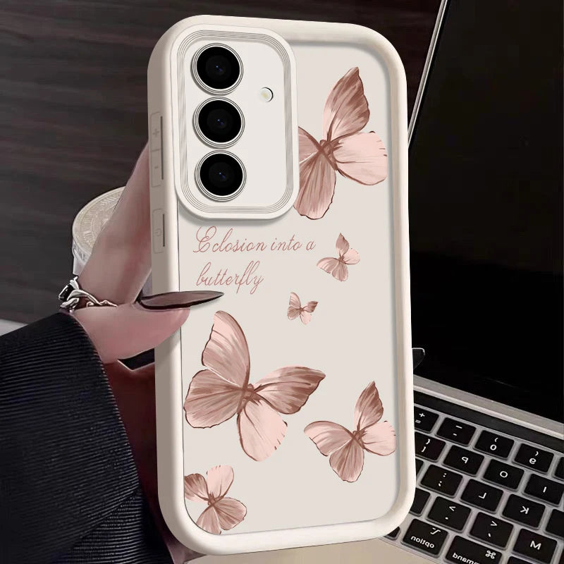 Gold Butterfly Soft Samsung Case